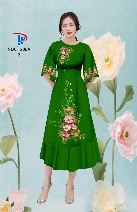 Vải Áo Dài Cách Tân Hoa 3D AD NDCT206A 8